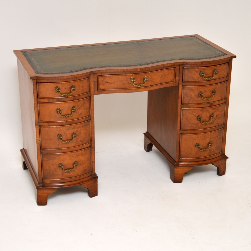 
Antique Burr Walnut Leather Top Desk