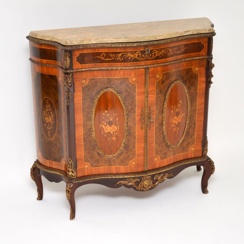 Antique French Marble Top Ormolu Mounted Cabinet