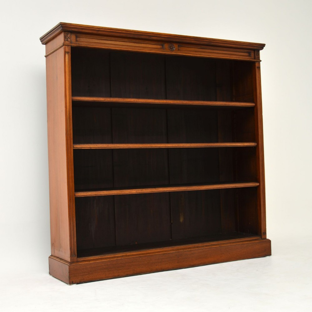 Antique Victorian Walnut Open Bookcase