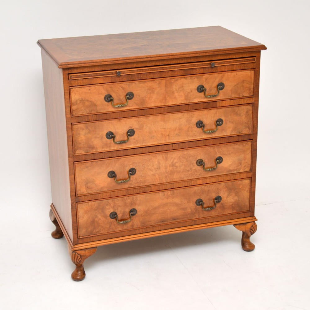 Antique Burr Walnut Bachelors Chest of Drawers