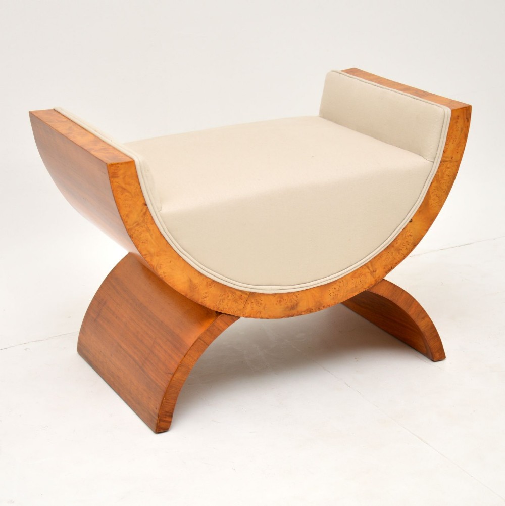 1920’s Vintage Art Deco Walnut Stool