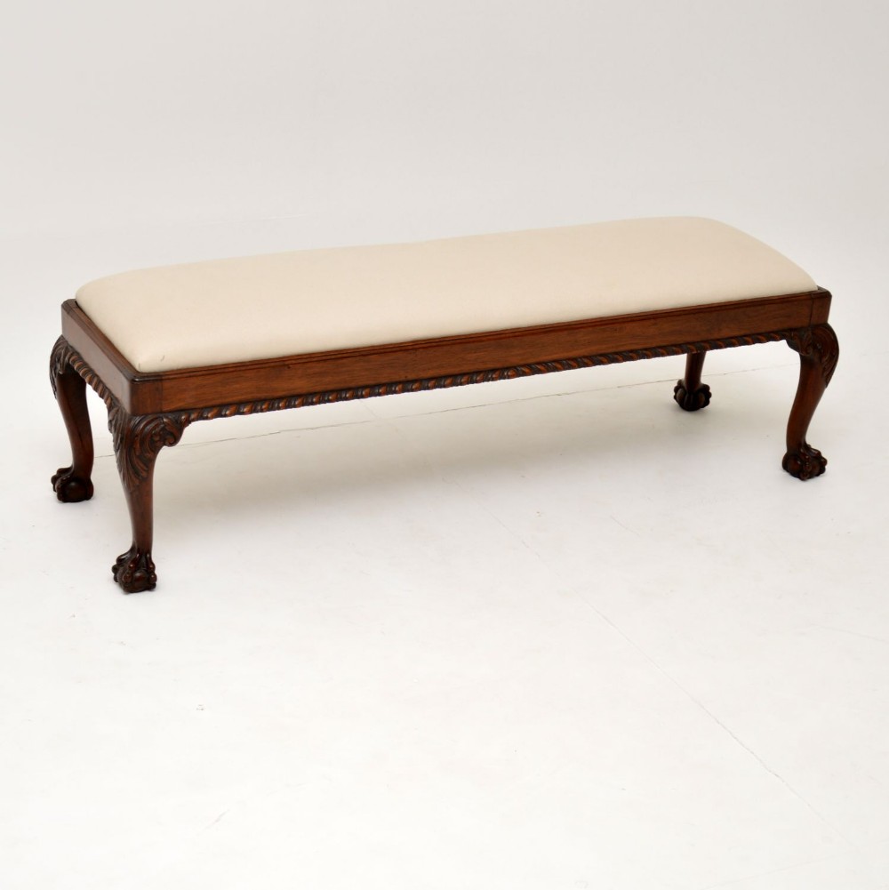 Antique Chippendale Style Mahogany Foot Stool