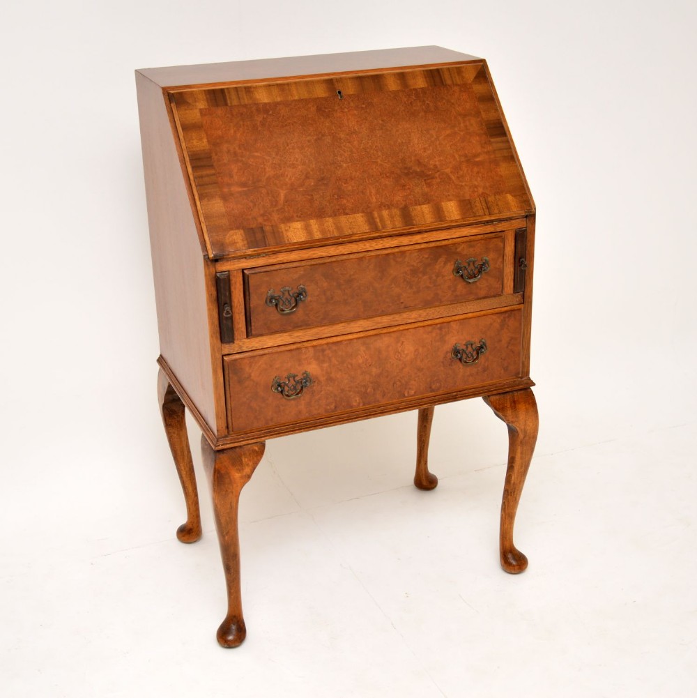 Antique Burr Walnut Writing Bureau
