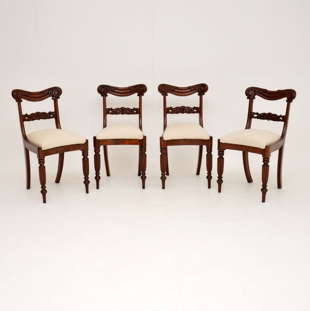 Set of 4 Antique William IV Mahogany Dining Chairs