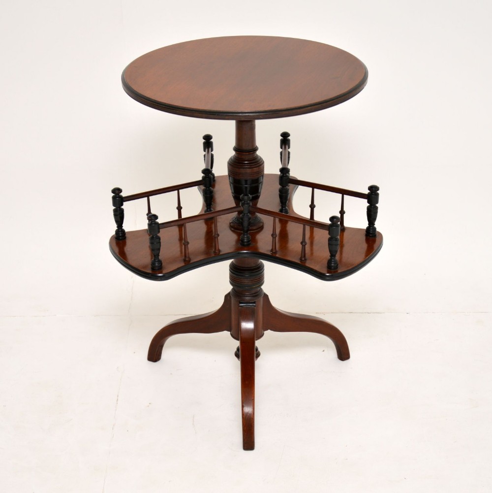 Antique Victorian Mahogany Occasional Table Bookstand