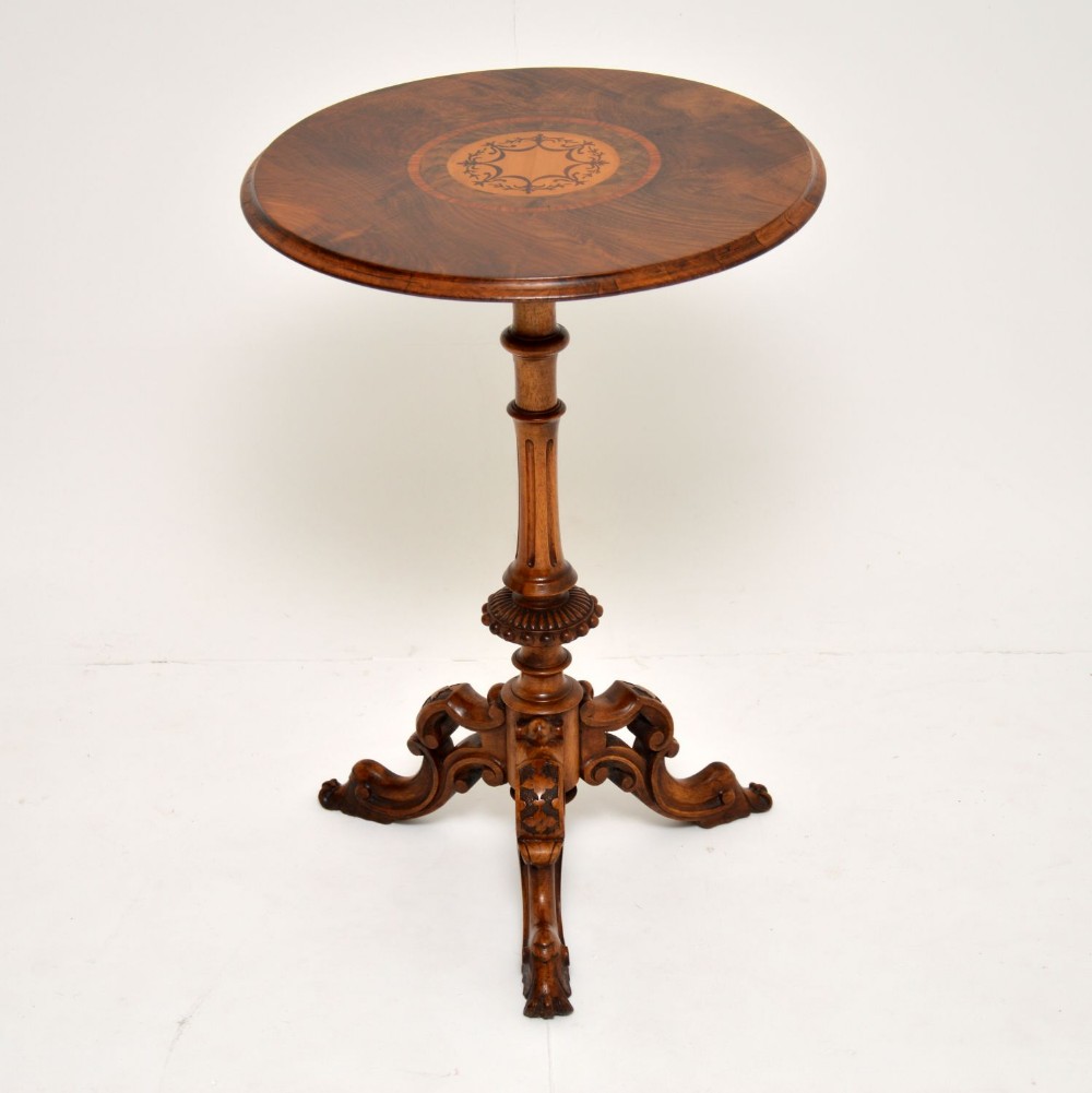 Antique Victorian Inlaid Burr Walnut Occasional Table