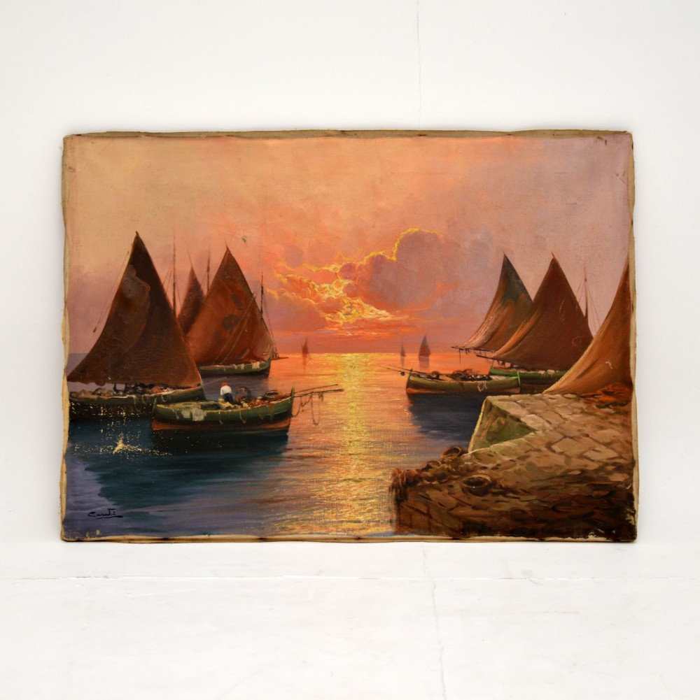 Antique Italian Oil Painting by Carlo Casati