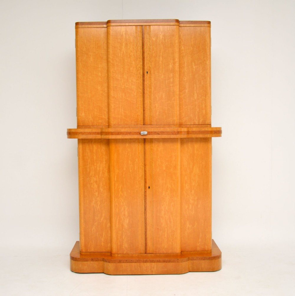 Art Deco 1920’s Burr Maple & Walnut Cocktail Cabinet