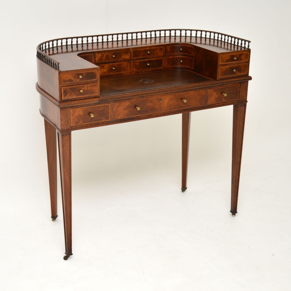 Antique Mahogany & Satinwood Carlton House Desk
