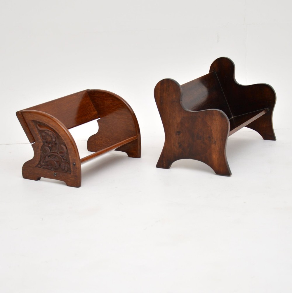 Pair of Antique Arts & Crafts Mahogany Book Stands
