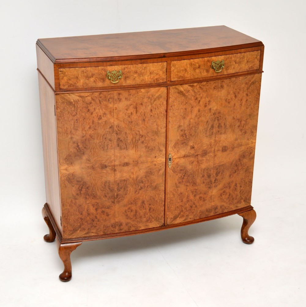 Antique Burr Walnut Two Door Cabinet