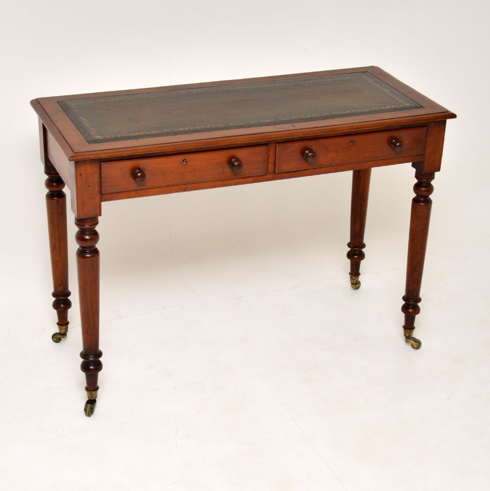 Antique Victorian Mahogany Leather Top Writing Desk