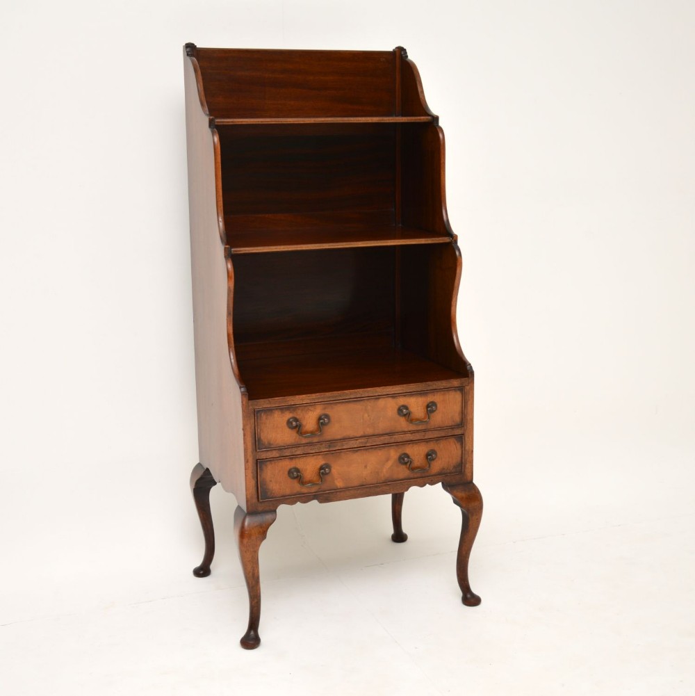 Antique Mahogany Waterfall Bookcase