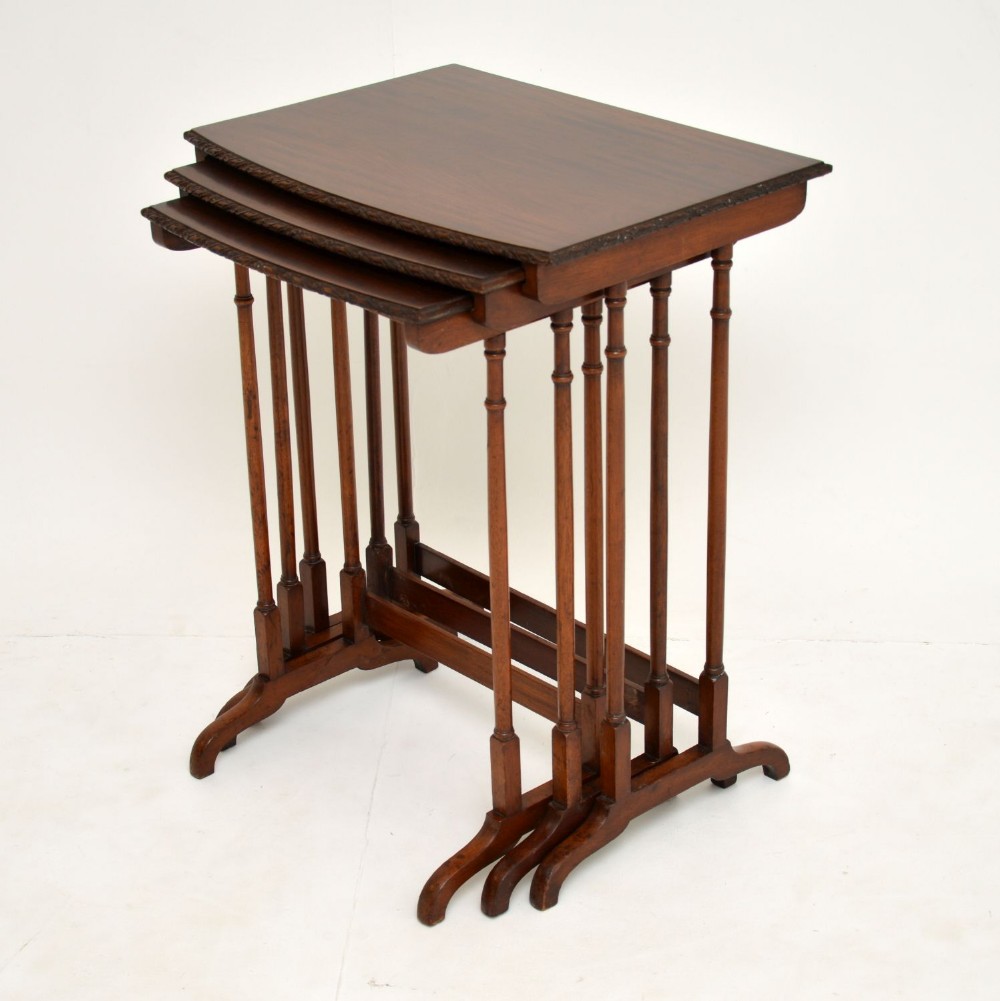 Antique Edwardian Mahogany Nest of 3 Tables