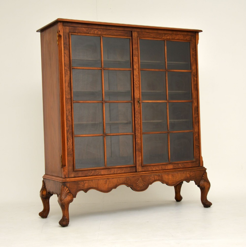 Antique Burr Walnut Bookcase