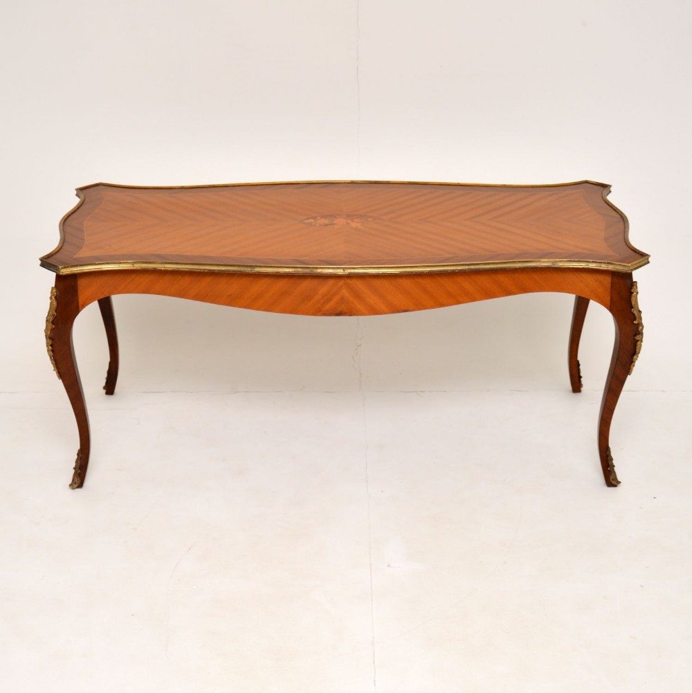 Antique French Inlaid Marquetry Coffee Table