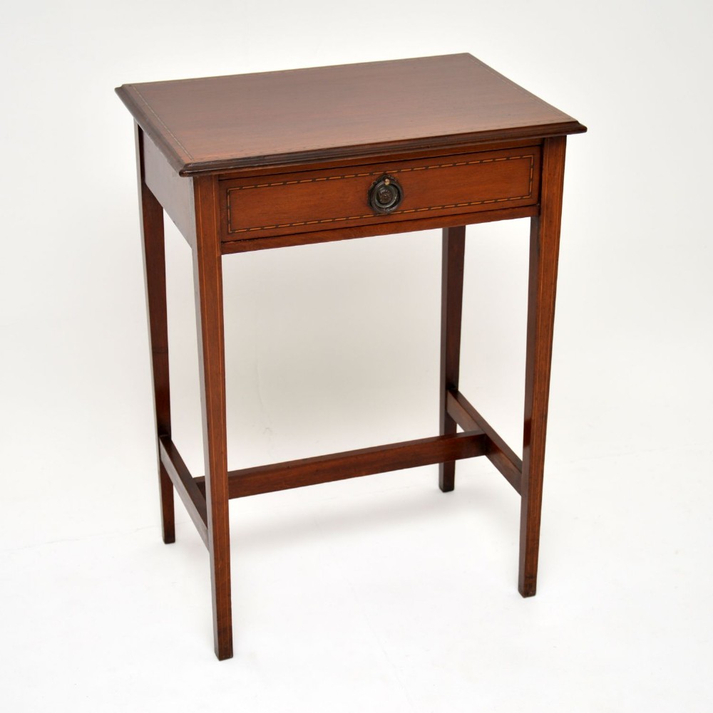 Antique Edwardian Inlaid Mahogany Side Table