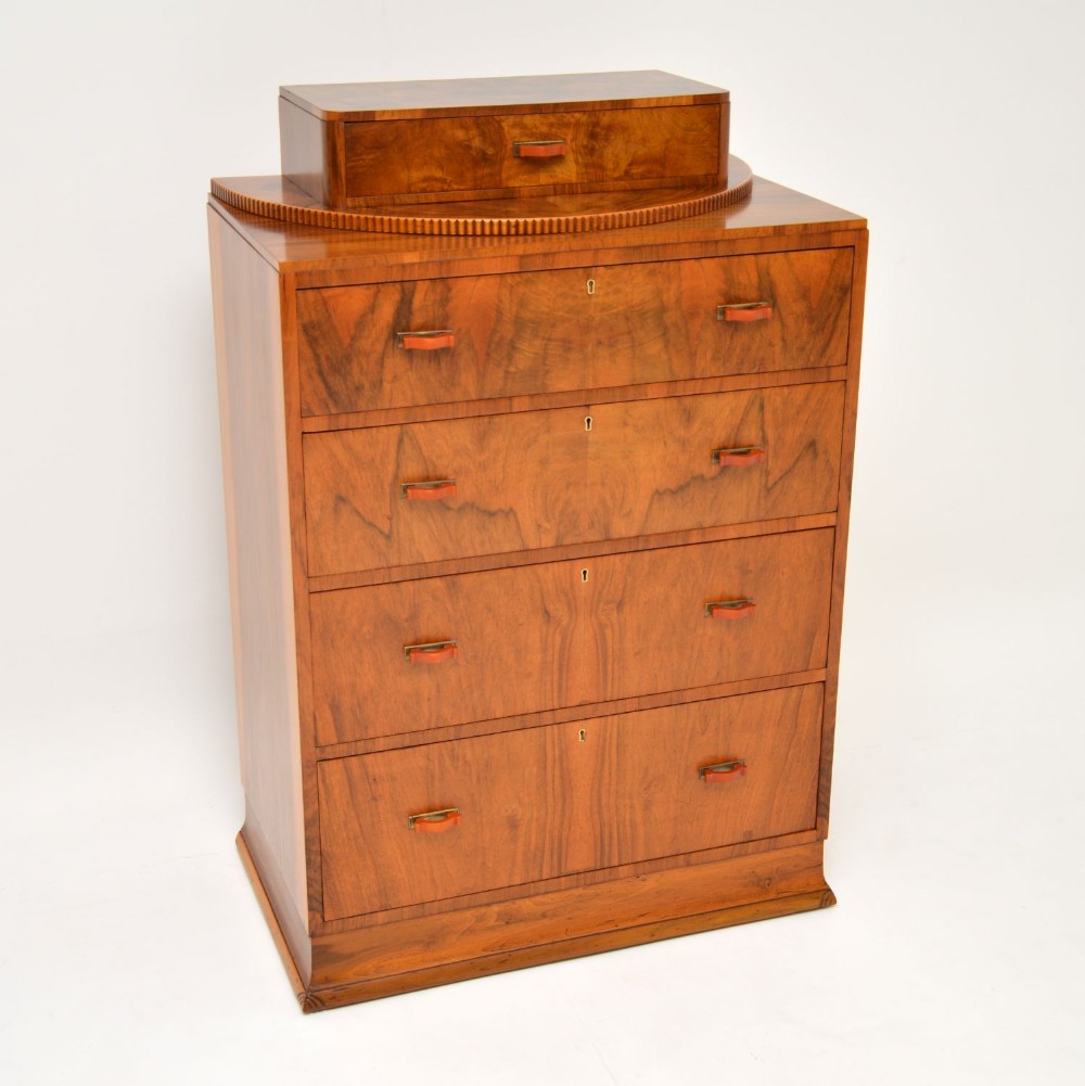 Art Deco Figured Walnut Chest of Drawers