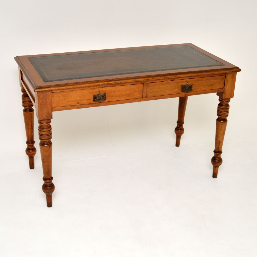 Antique Victorian Mahogany Leather Top Writing Table