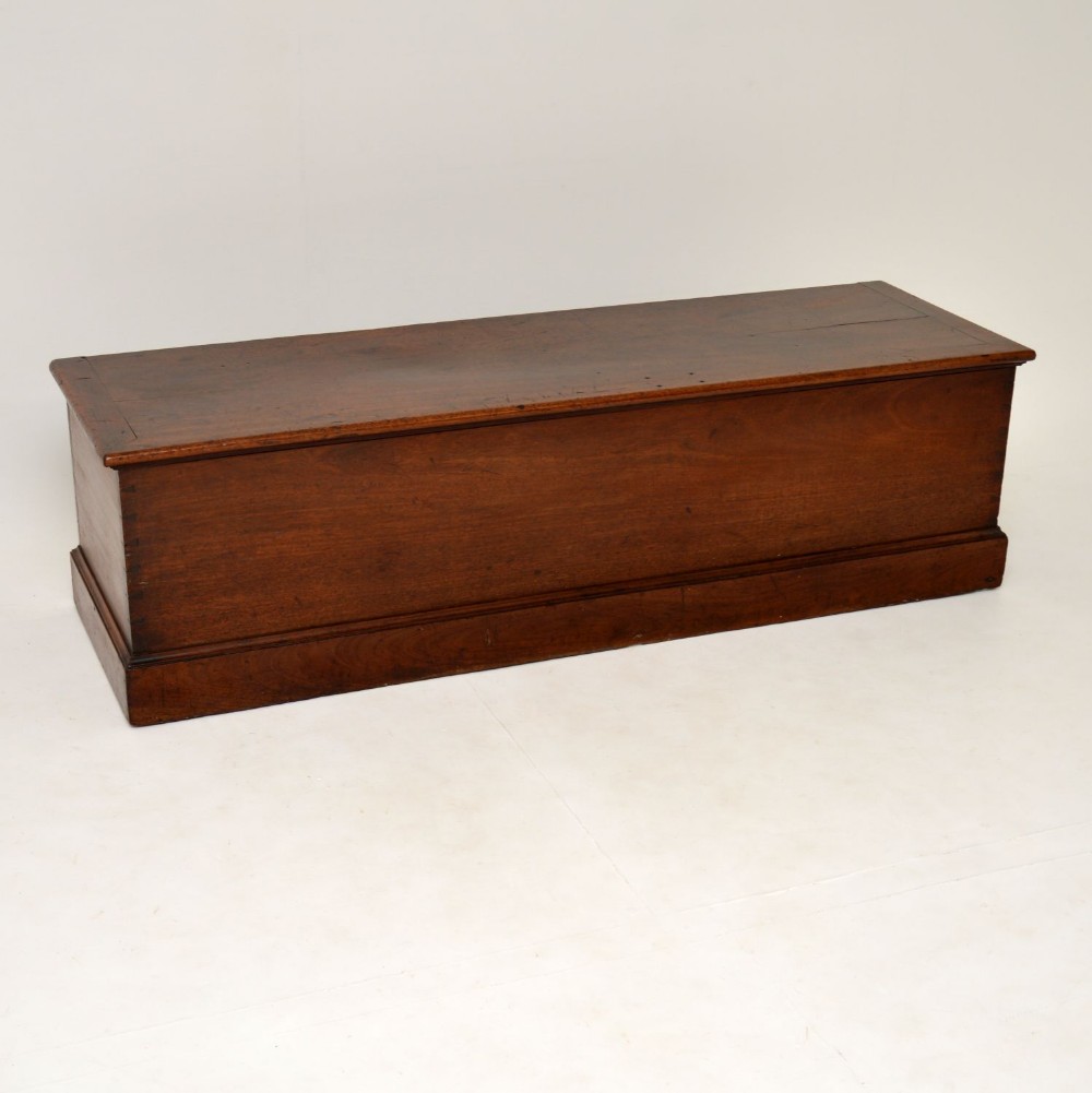 Antique Georgian Solid Mahogany Trunk Blanket Chest
