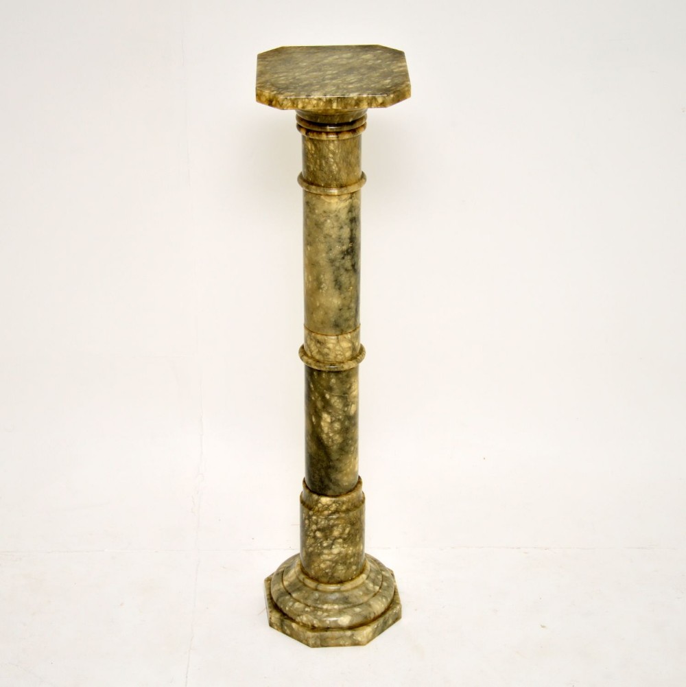Antique Neo-Classical Alabaster Pedestal Column