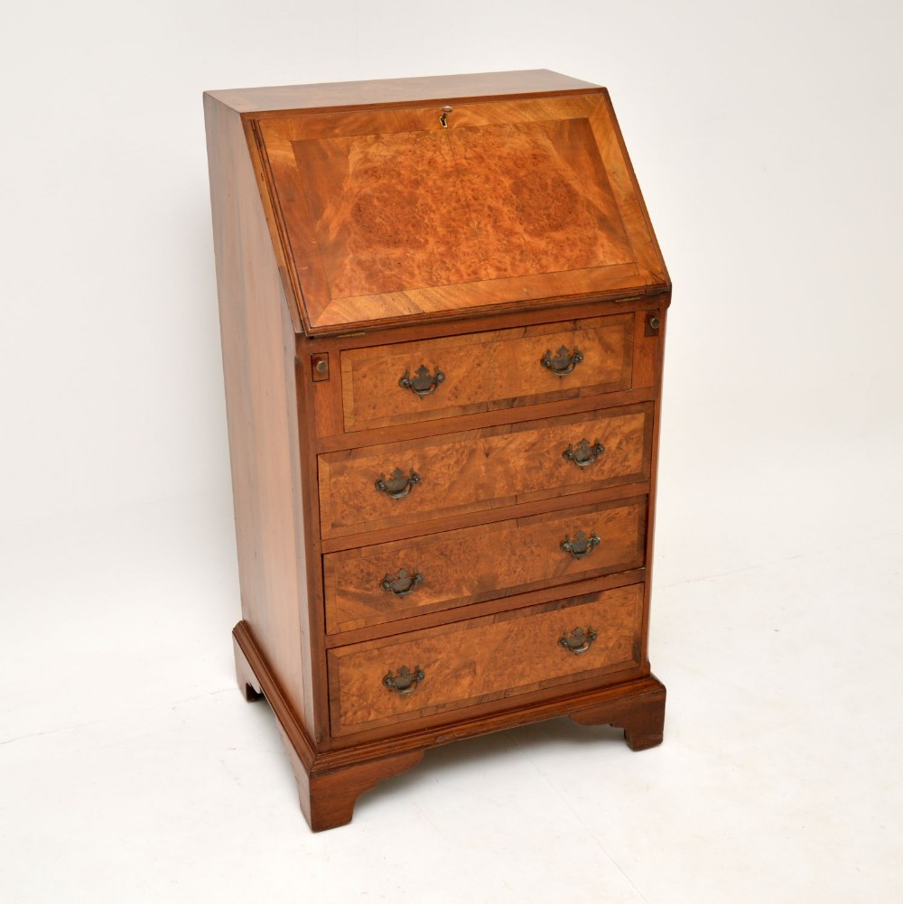 Antique Burr Walnut Writing Bureau