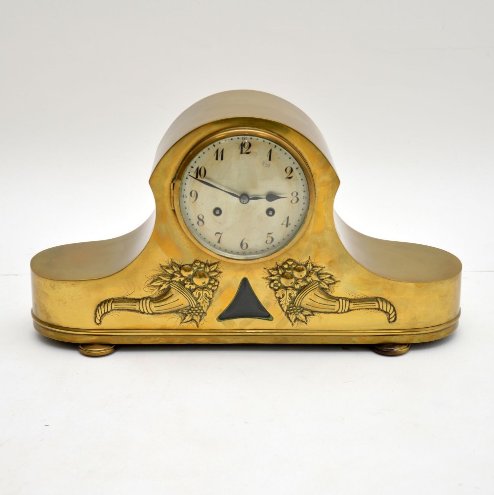 Antique Brass Napoleon Hat Mantel Clock by Junghans