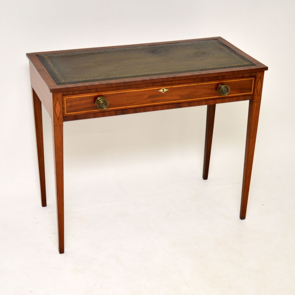 Antique Sheraton Period Inlaid Mahogany Writing Table