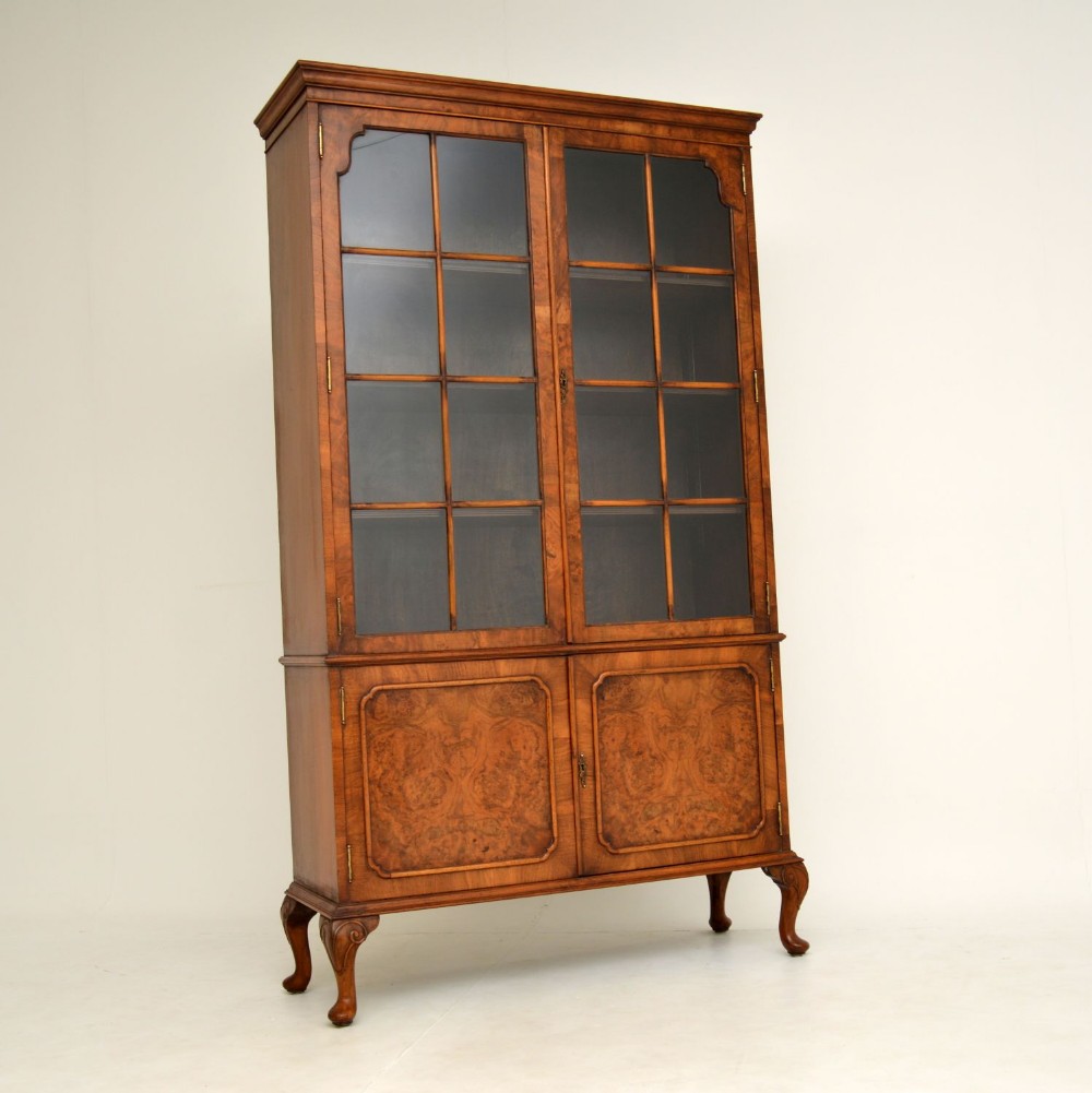 Antique Burr Walnut Bookcase
