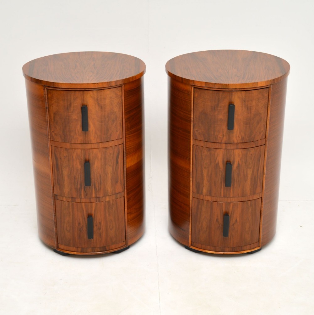 Pair of Art Deco Walnut Bedside Chests