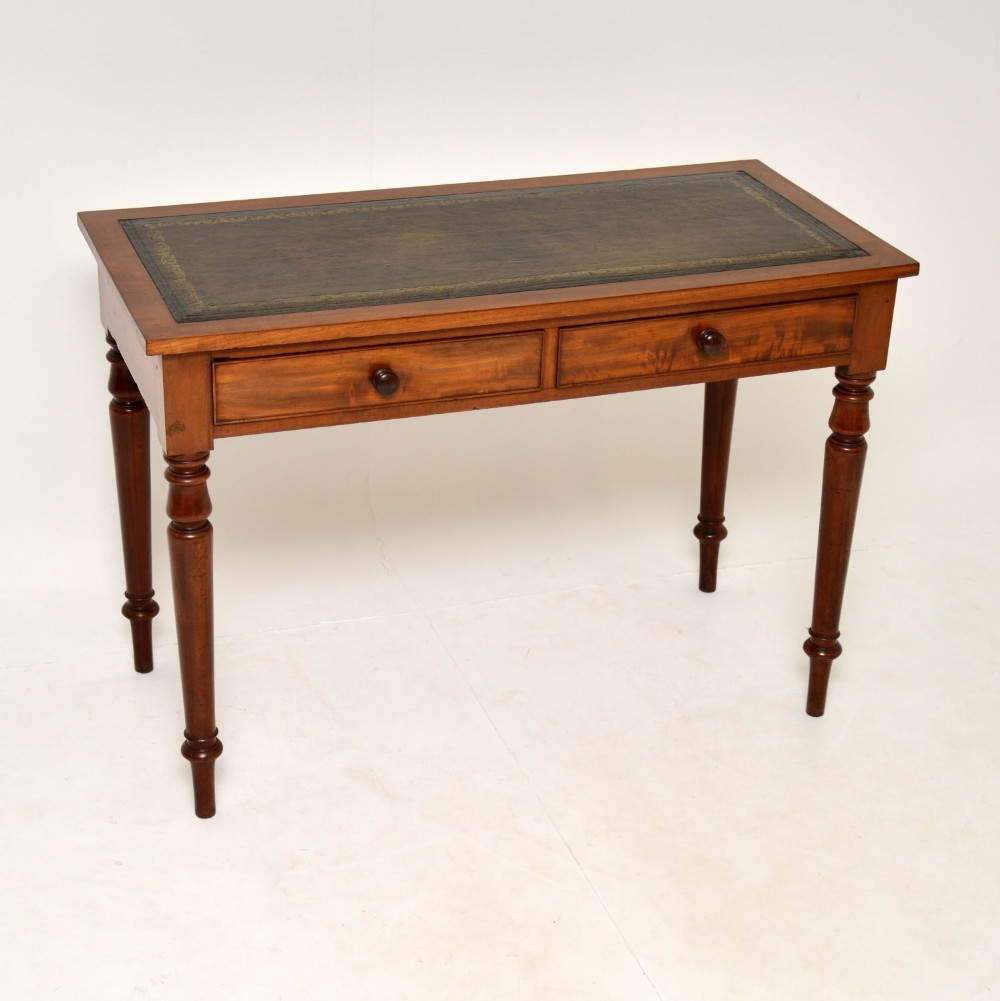 Antique Victorian Mahogany Leather Top Writing Table