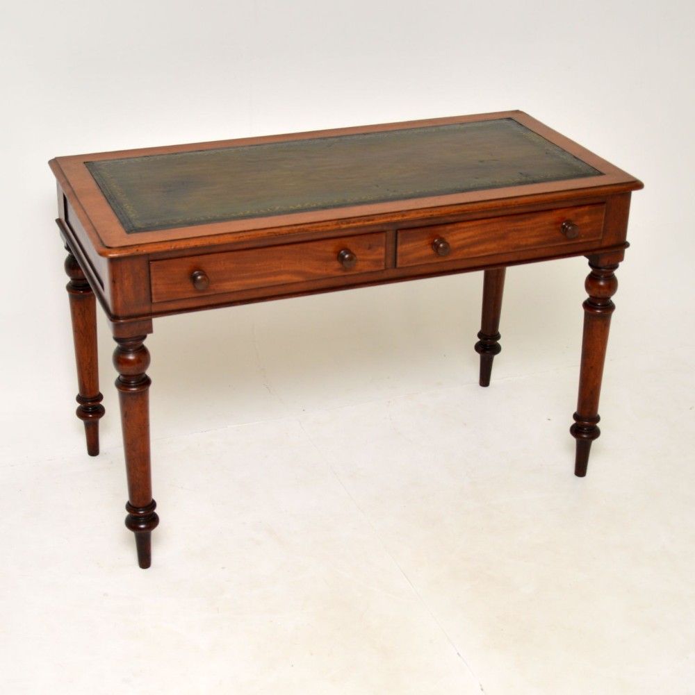 Antique Victorian Mahogany Leather Top Writing Table