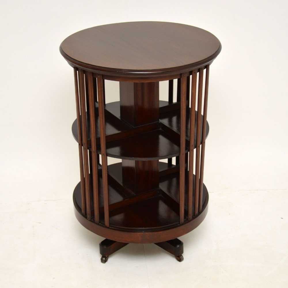 Antique Edwardian Mahogany Revolving Bookcase
