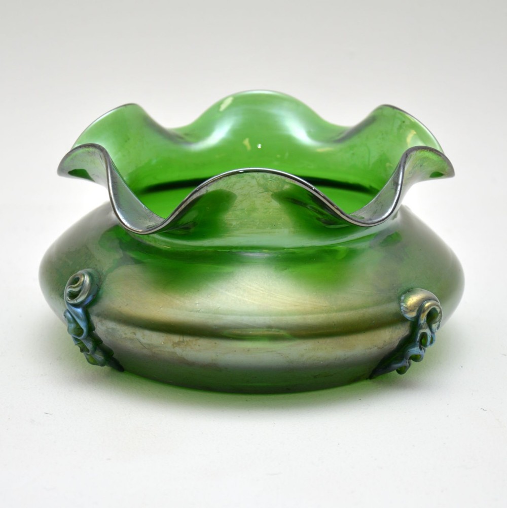 Antique Art Nouveau Glass Bowl