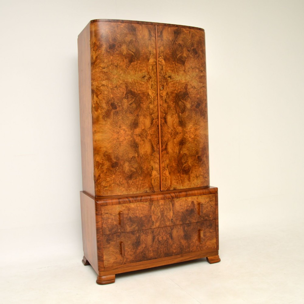 1930’s Art Deco Burr Walnut Compactum Wardrobe