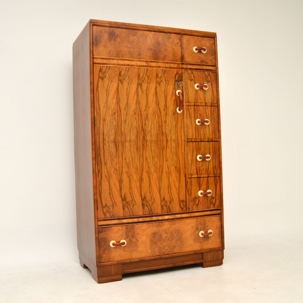 1930’s Art Deco Figured Walnut Compactum Wardrobe