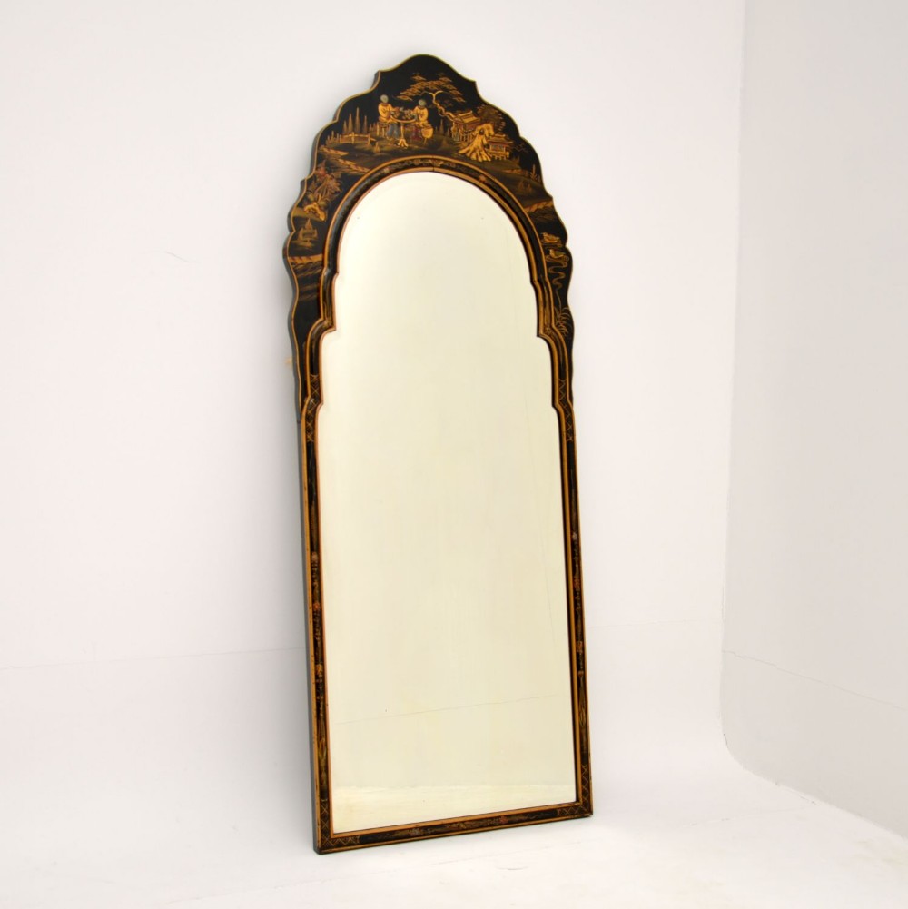 Antique Chinese Queen Anne Style Chinoiserie Mirror