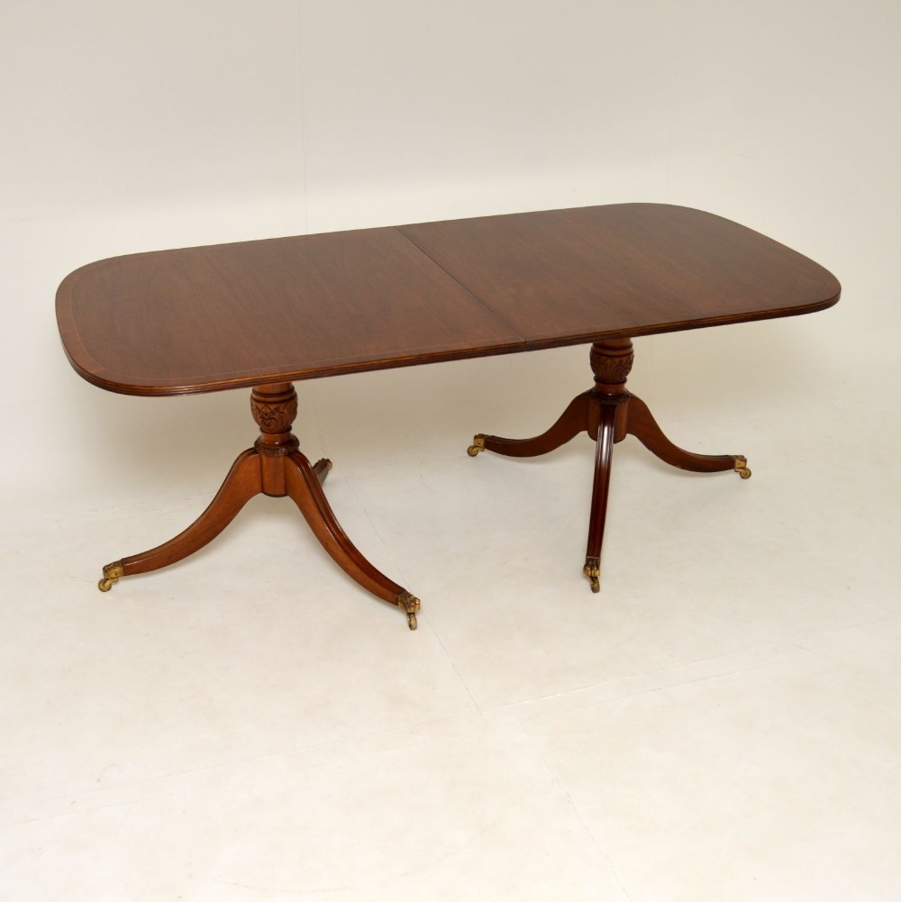 Antique Regency Style Inlaid Mahogany Dining Table