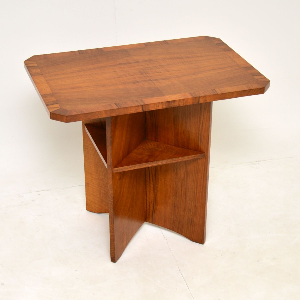 Art Deco Figured Walnut Occasional Side Table