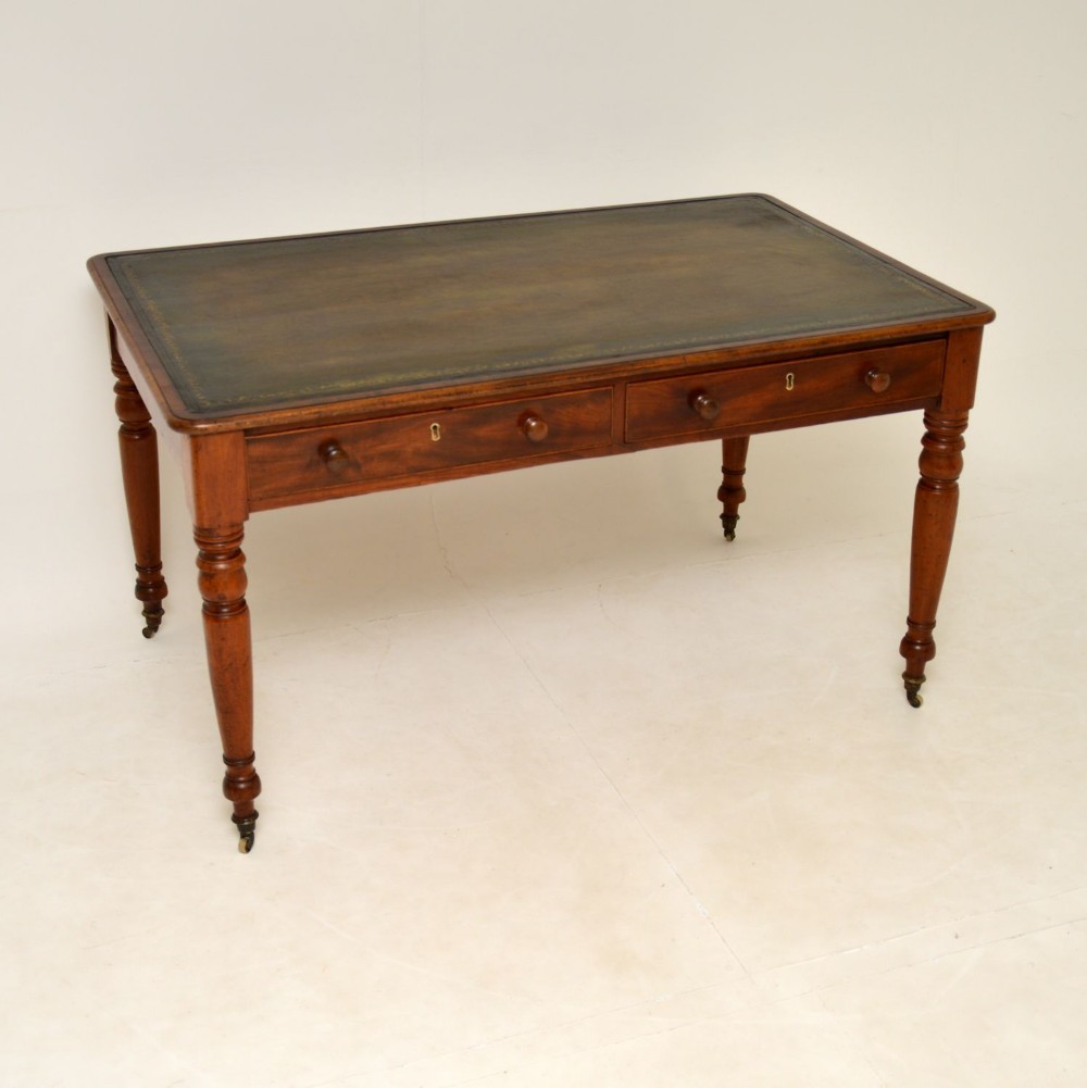 Large Antique Early Victorian Mahogany Writing Table