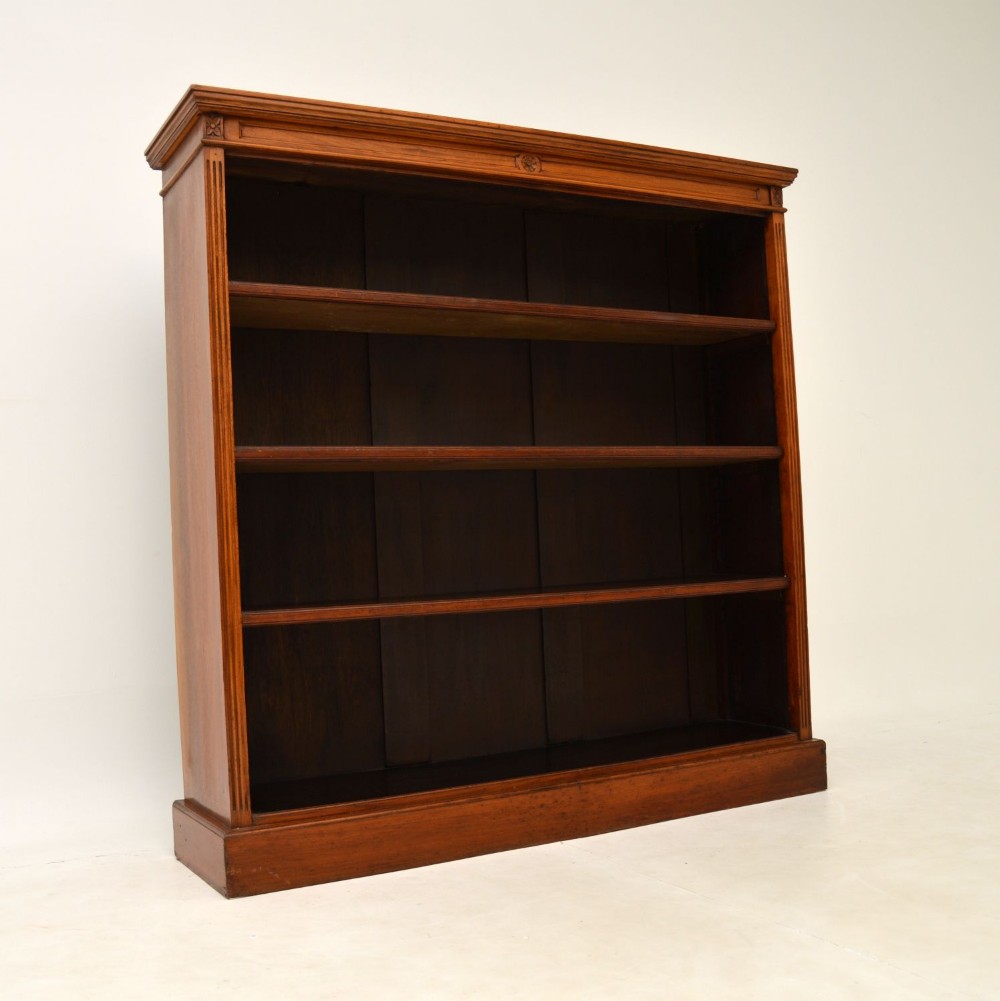 Antique Victorian Walnut Open Bookcase