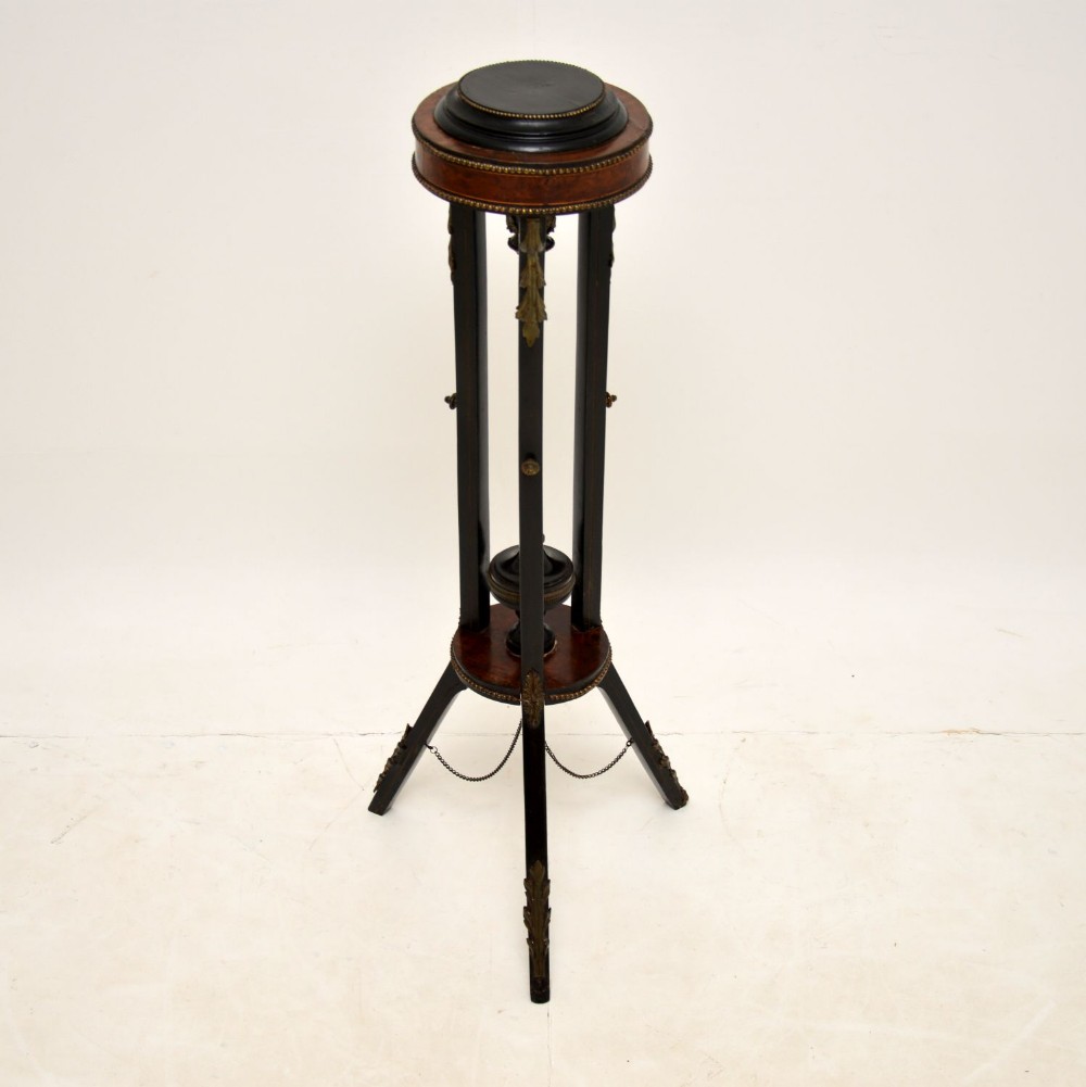 Antique French Ebonised Walnut Plant Stand