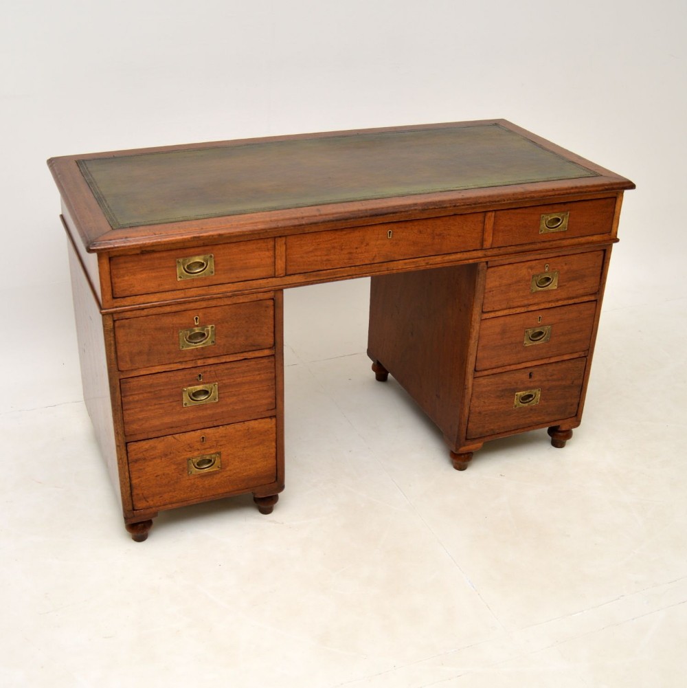 Antique Mahogany Military Campaign Desk
