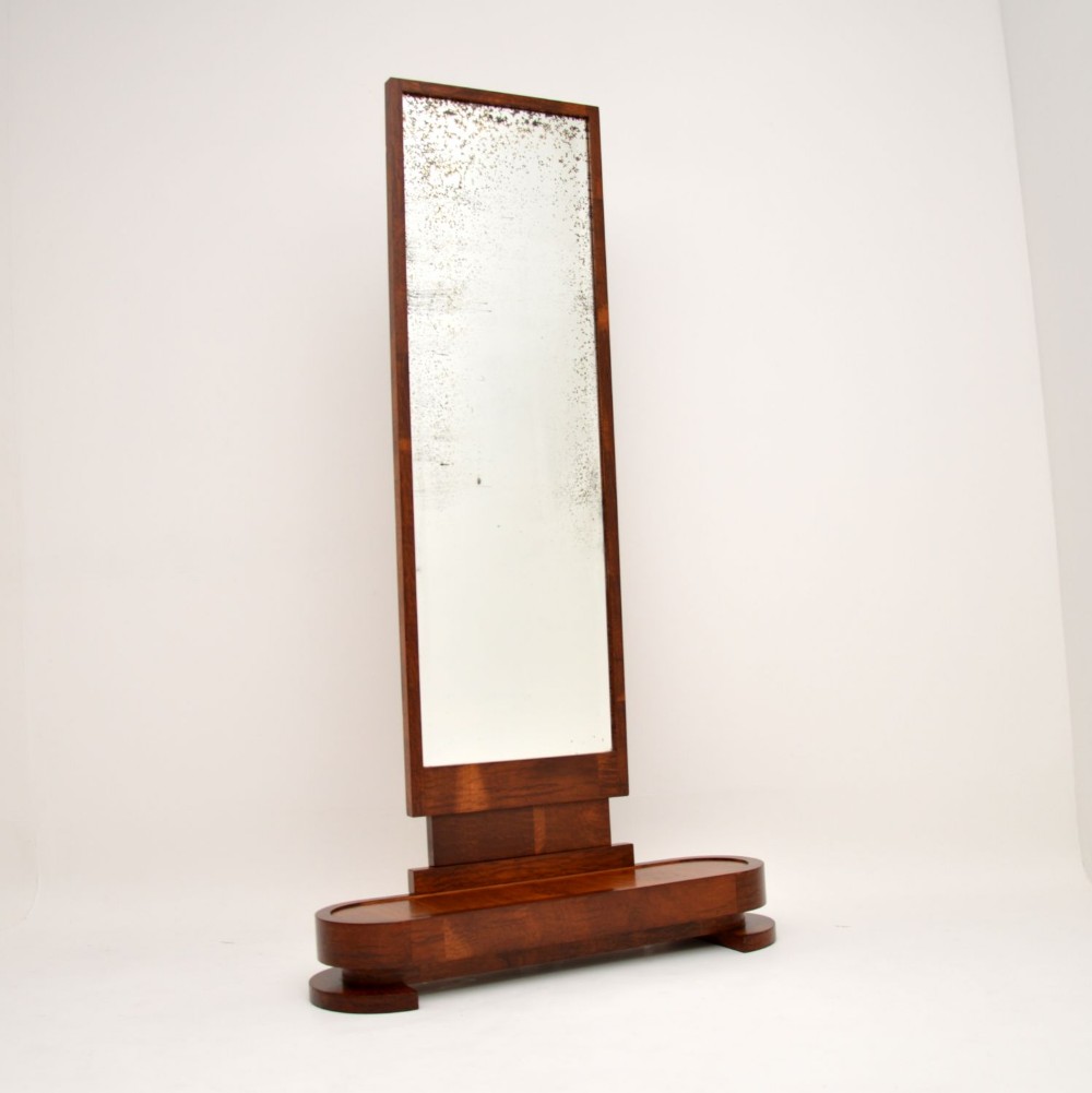 Art Deco Satin Birch Floor Mirror