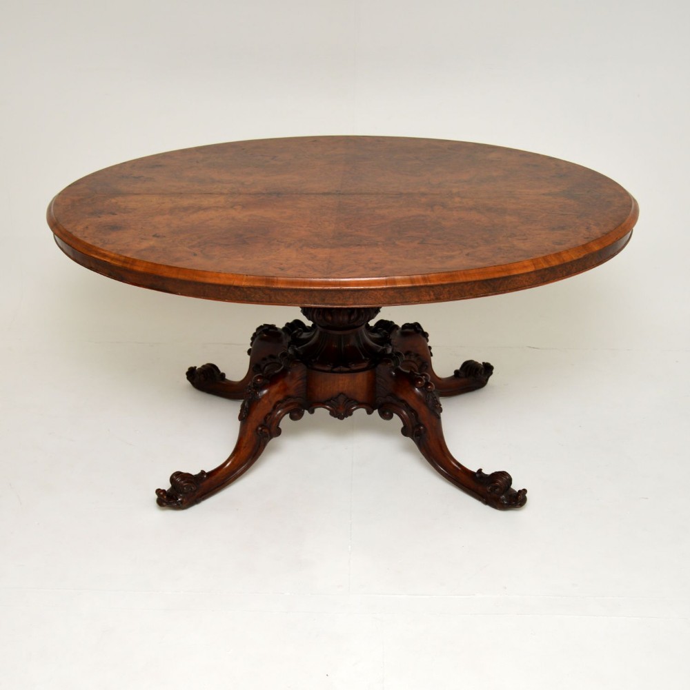 Antique Victorian Burr Walnut Loo Table