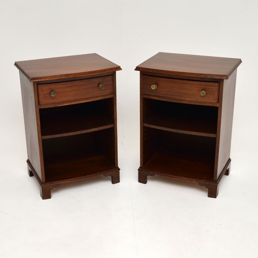 Pair of Antique Edwardian Mahogany Bedside Cabinets