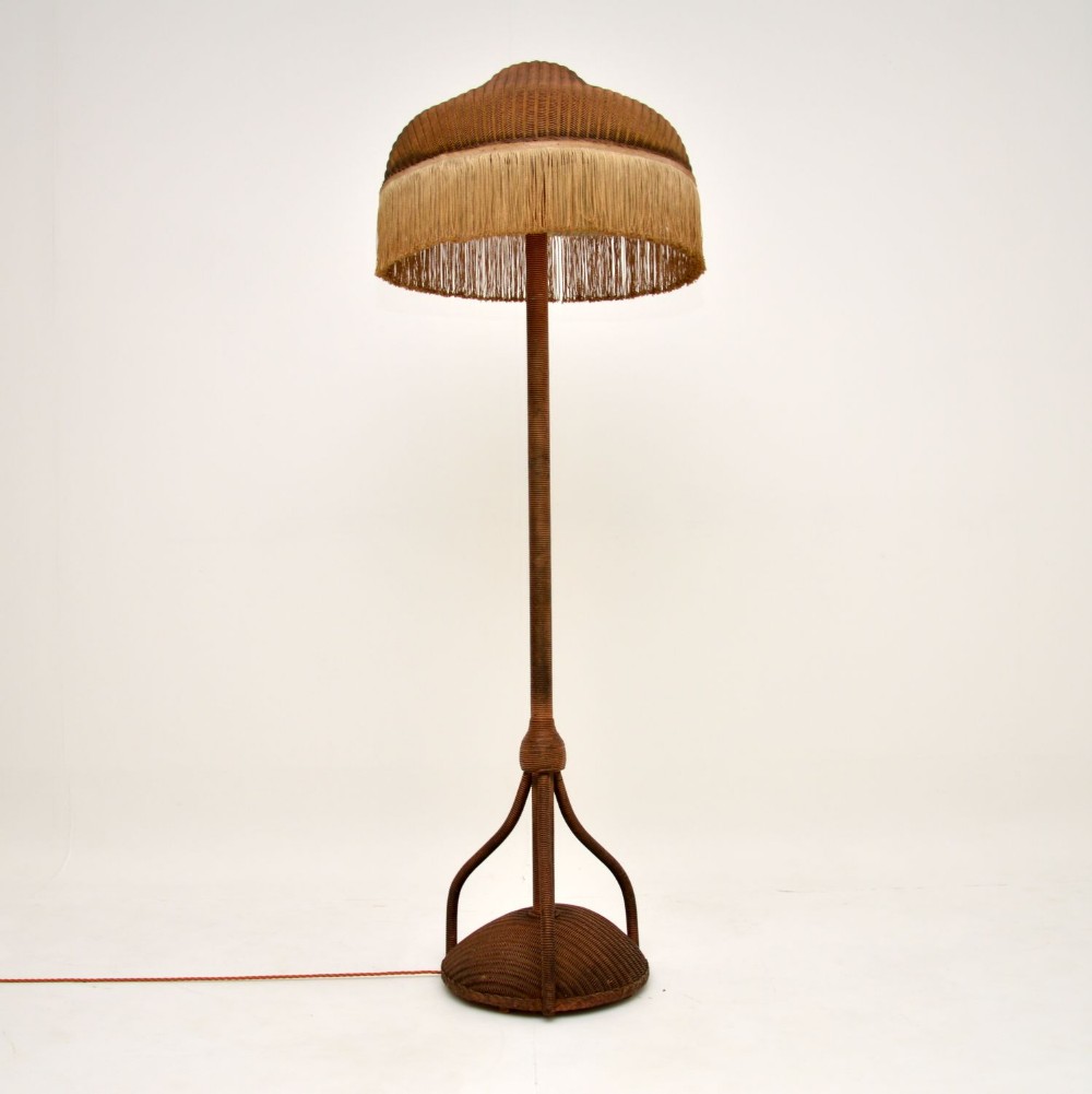 Art Deco Vintage Wicker Floor Lamp by Lloyd Loom

