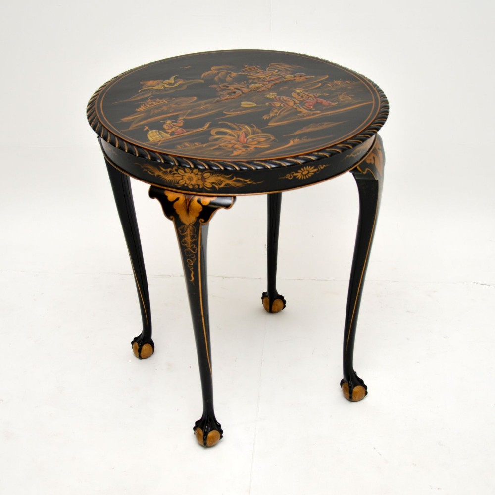 Antique Lacquered Chinoiserie Occasional Table
