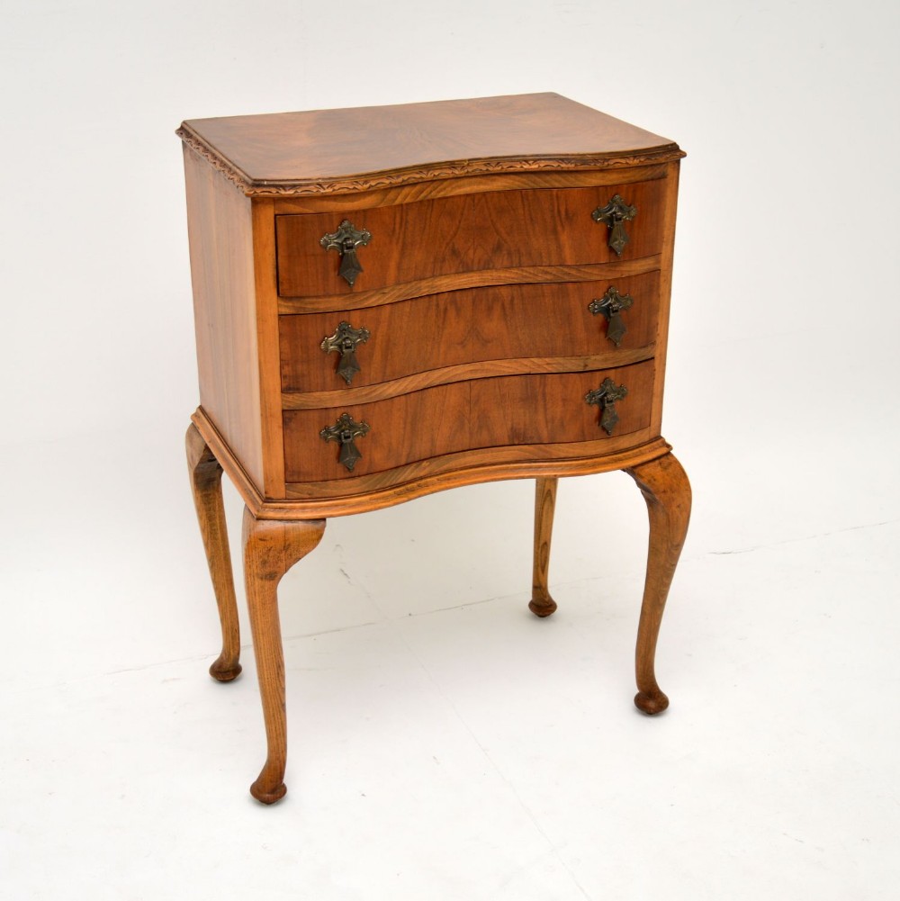 Antique Figured Walnut Chest on Legs