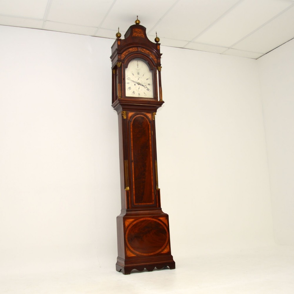 Antique Georgian Period Mahogany Long Case Clock by Richard Reeves